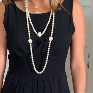 Long Pearl and flower necklace